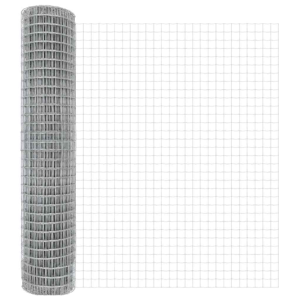 vidaXL Zaun mit Pfosten Silber 1,5 x 10 m Stahl - Image 6