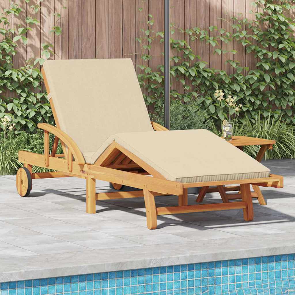 vidaXL Sonnenliege 2 pcs Beige 40 x 40 x 40cm Massivholz Akazie
