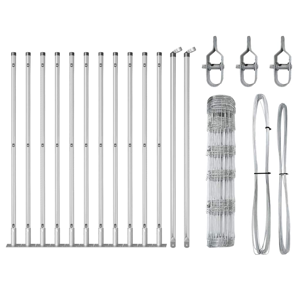 vidaXL Wildzaun Silber 25 x 0,8 m Verzinkter Stahl - Image 4