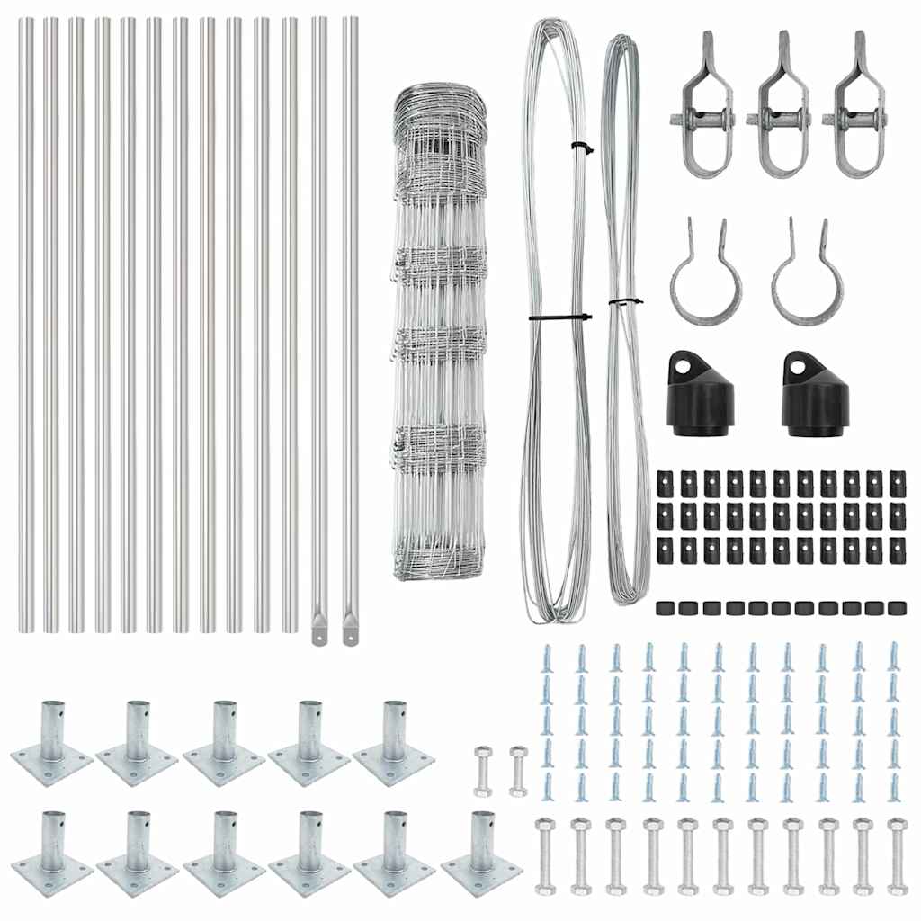 vidaXL Wildzaun Silber 25 x 0,8 m Verzinkter Stahl - Image 5