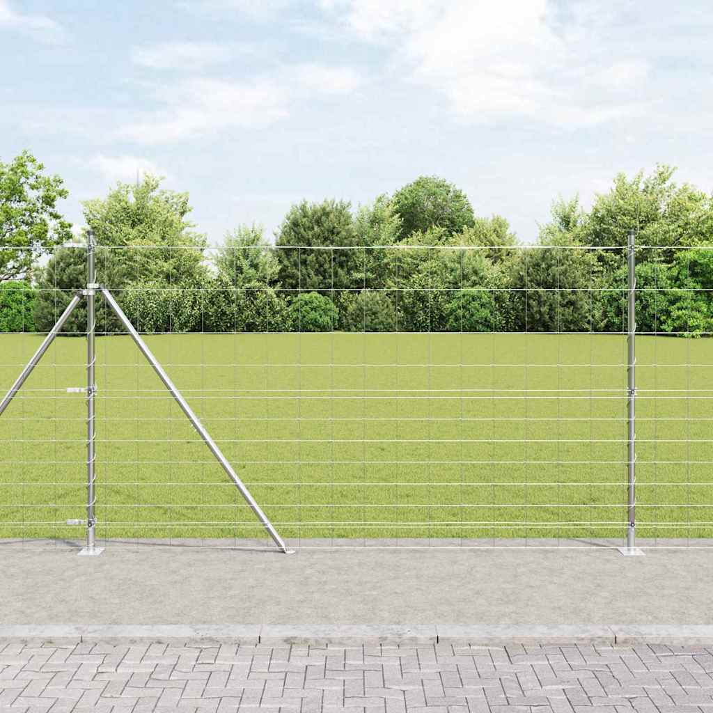 vidaXL Wildzaun Silber 25 x 1,4 m Verzinkter Stahl