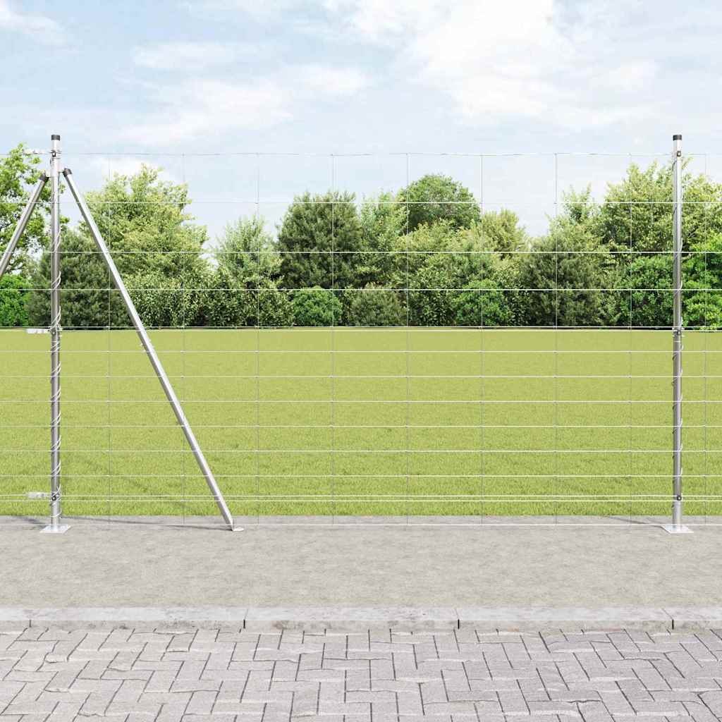 vidaXL Wildzaun Silber 25 x 1,5 m Verzinkter Stahl