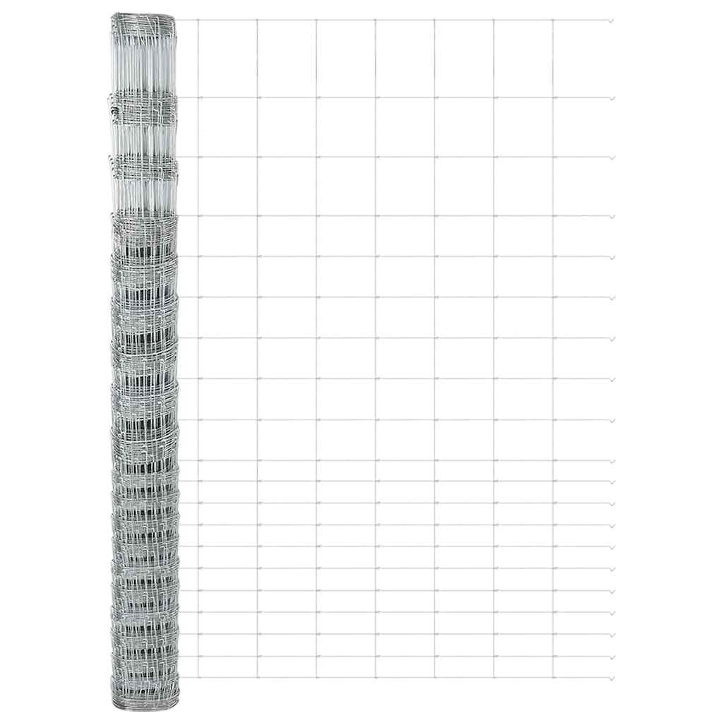 vidaXL Wildzaun Silber 25 x 1,6 m Verzinkter Stahl - Image 6