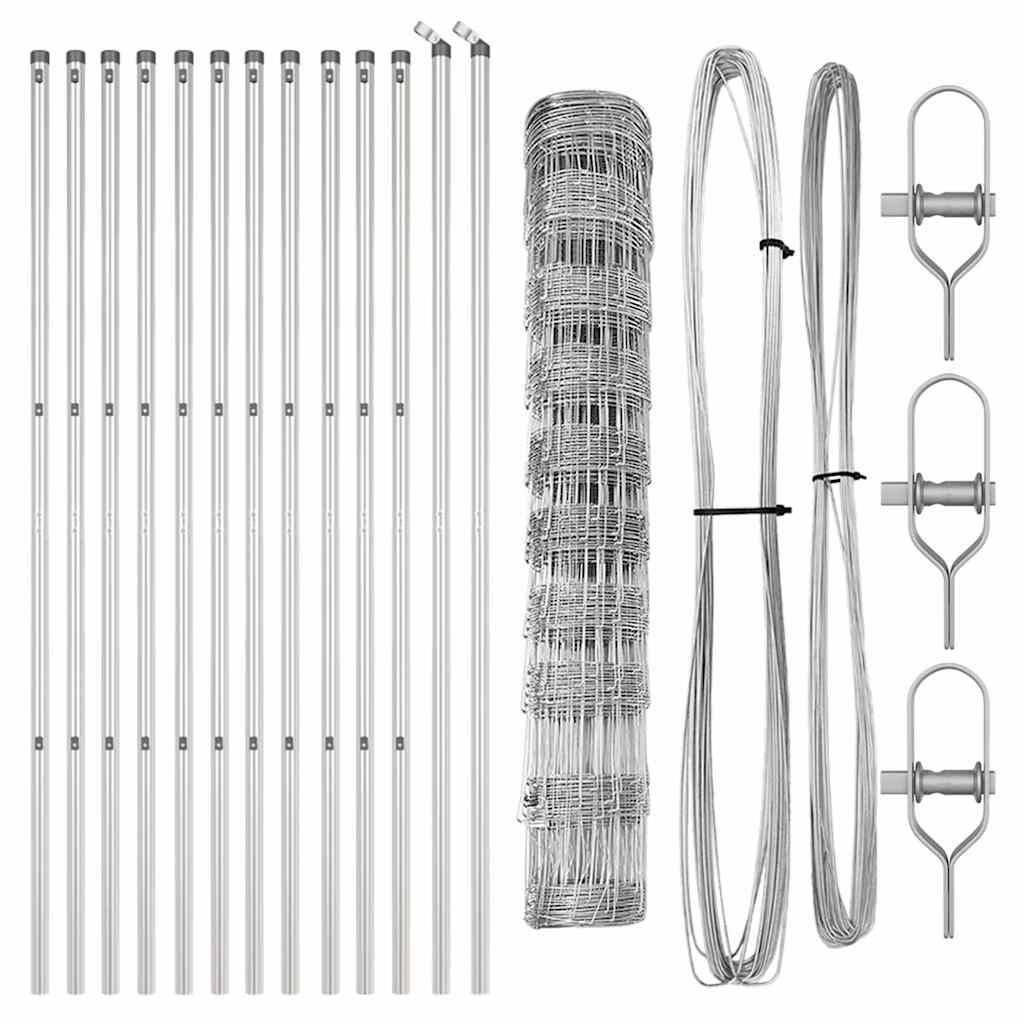 vidaXL Wildzaun Silber 25 x 1 m Verzinkter Stahl - Image 4
