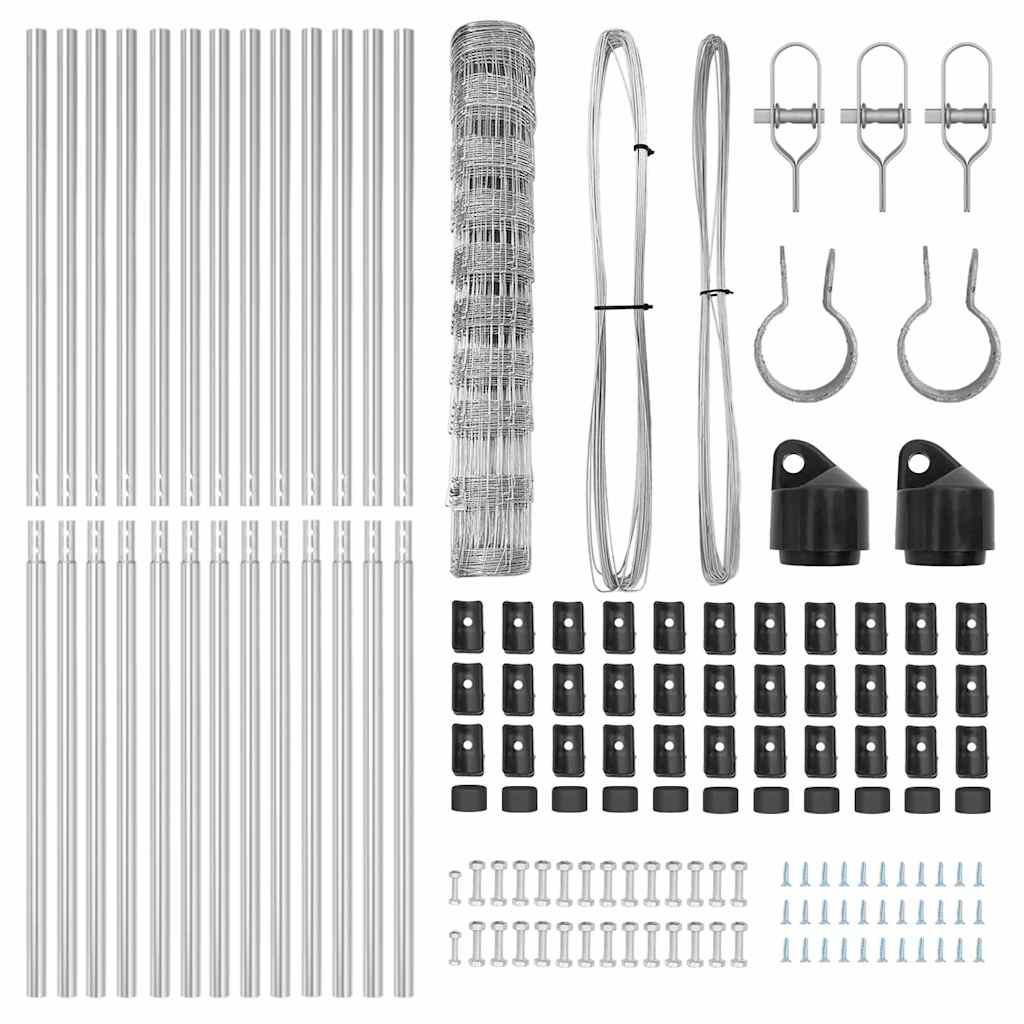 vidaXL Wildzaun Silber 25 x 1 m Verzinkter Stahl - Image 5