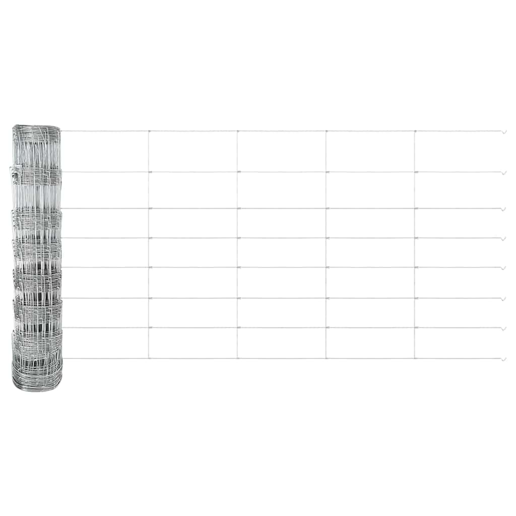 vidaXL Wildzaun Silber 50 x 0,8 m Verzinkter Stahl - Image 6