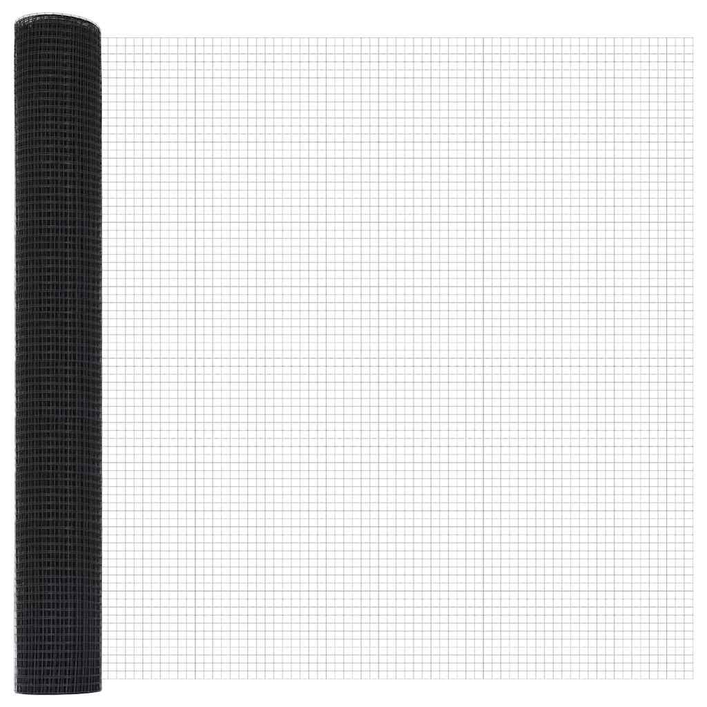 vidaXL Zaun mit Pfosten Grau 1 x 50 m Stahl - Image 6