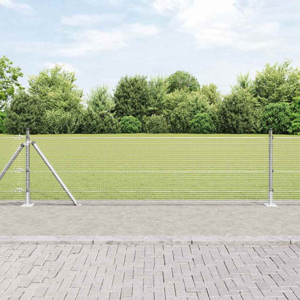 vidaXL Zaun mit Pfosten Silber 0,5 x 100 m Stahl