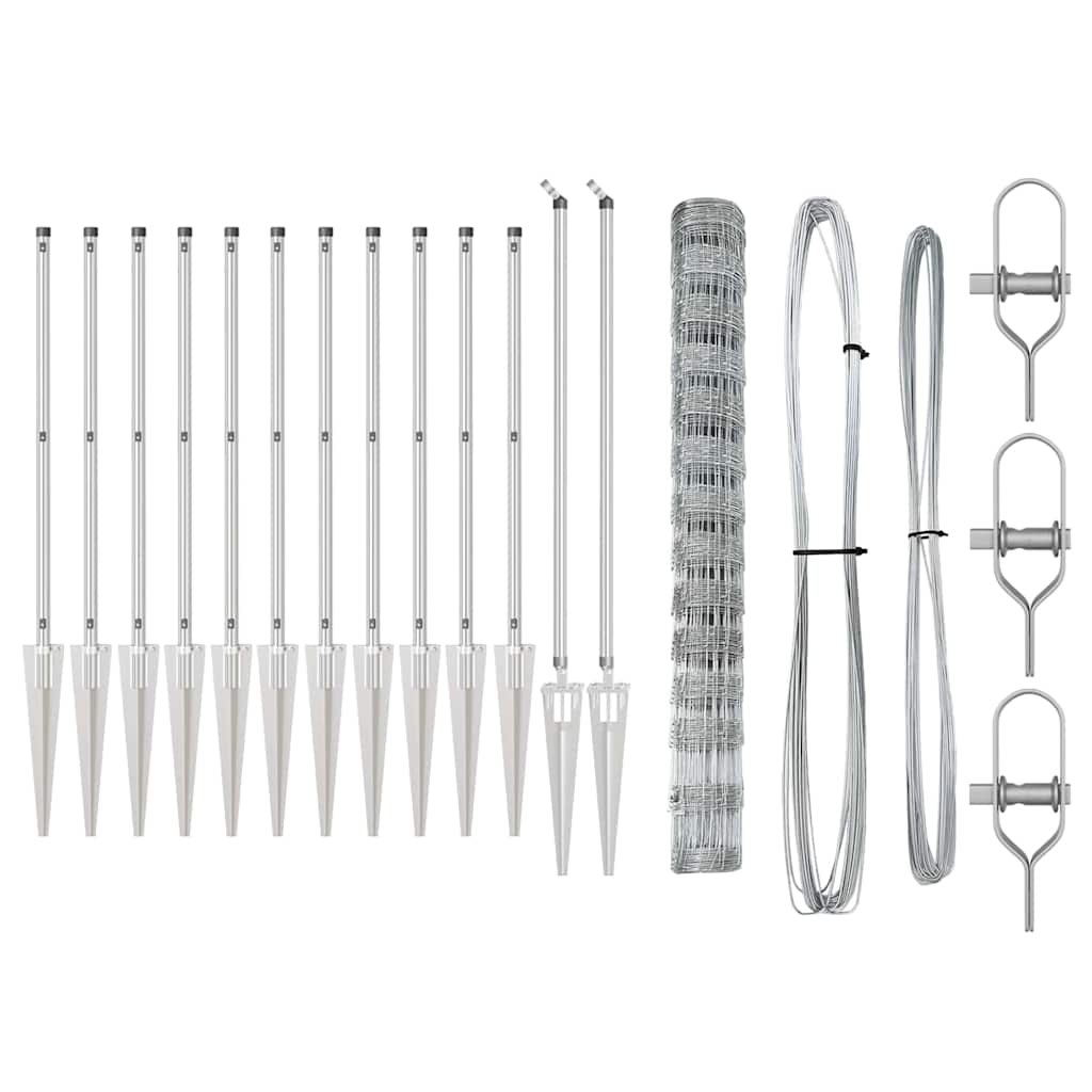 vidaXL Zaunpfostenset Silber Verzinkter Stahl - Image 4