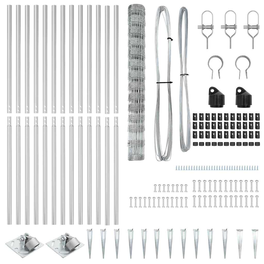 vidaXL Zaunpfostenset Silber Verzinkter Stahl - Image 5