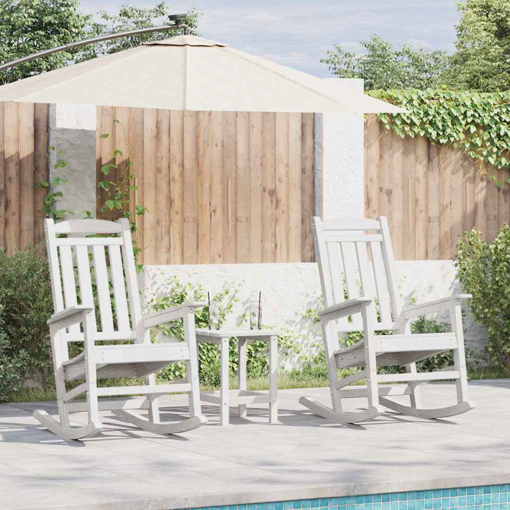 vidaXL Schaukelstuhl für den Garten 2 pcs Weiß 70 x 92 x 108cm Plastik
