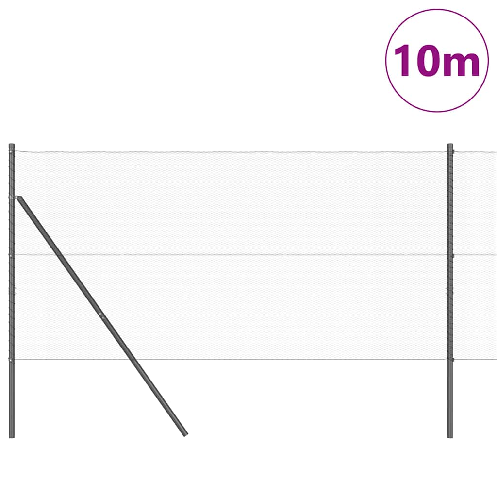 vidaXL Zaun mit Pfosten Grau 1,2 x 10 m PVC-beschichteter Stahl - Image 3