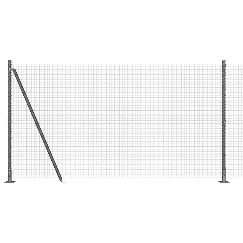 vidaXL Zaun mit Pfosten Grau 1,2 x 25 m Stahl - Image 6