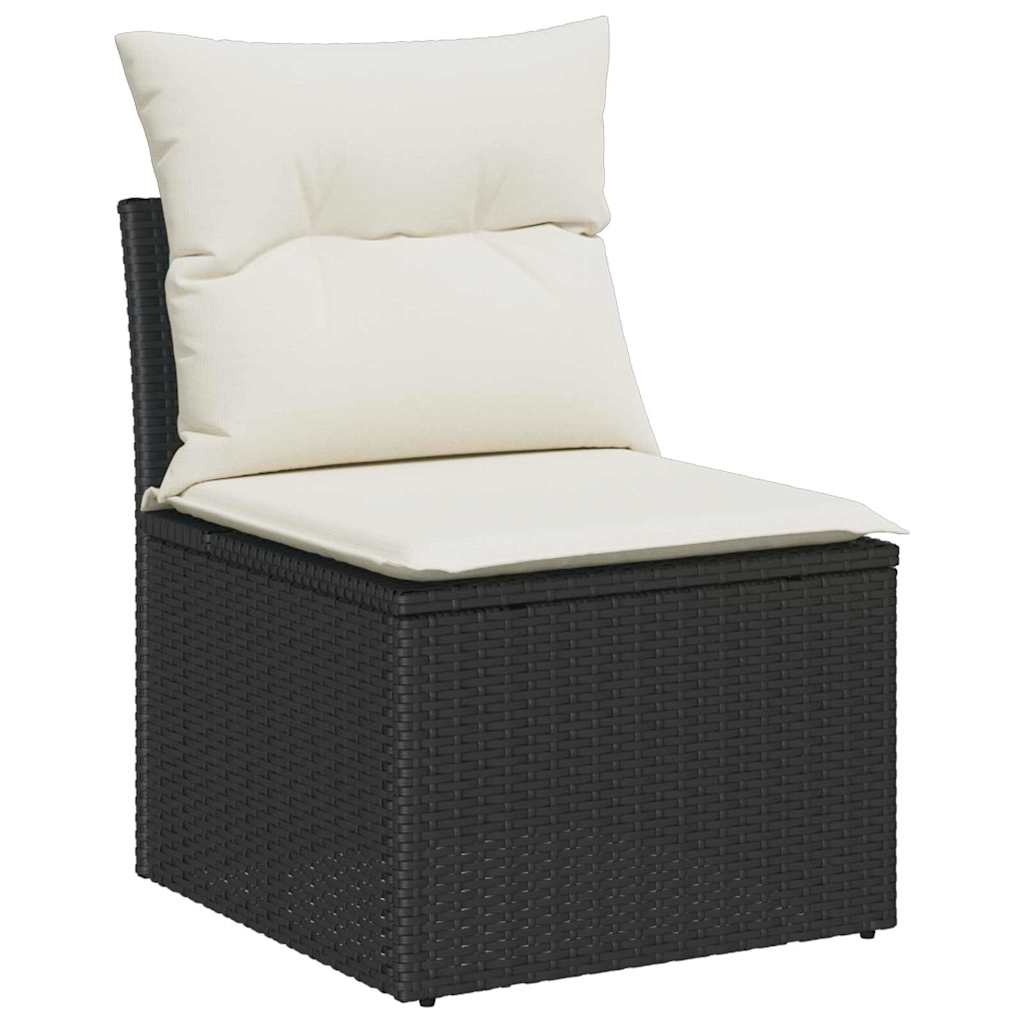 vidaXL Sofa Set mit Kissen mit Speicher Schwarz und Creme Poly-Rattan - Image 5