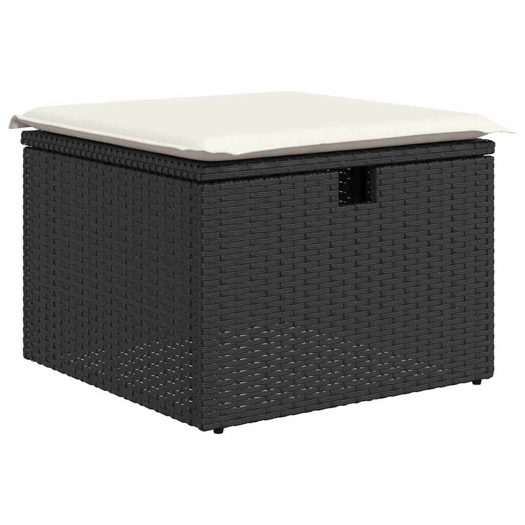 vidaXL Sofa Set mit Kissen mit Speicher Schwarz und Creme Poly-Rattan - Image 6