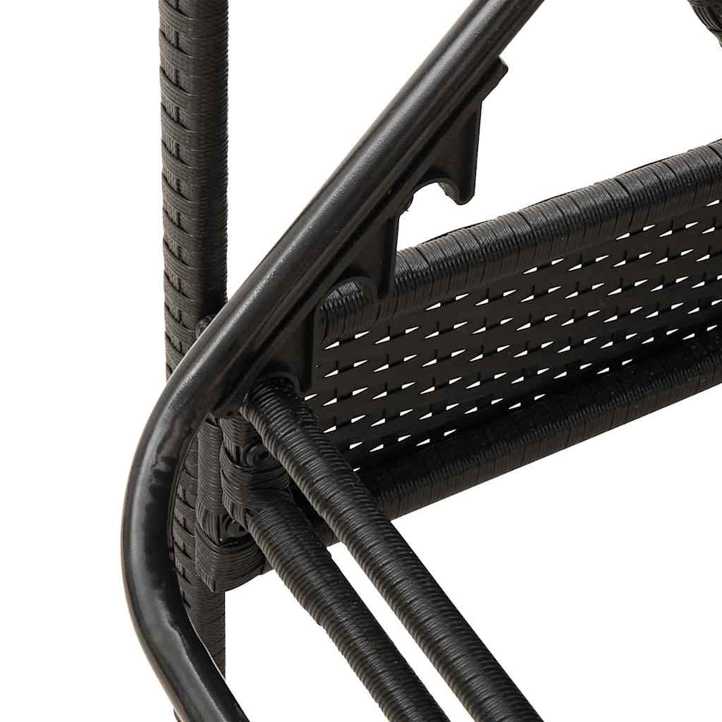 vidaXL Sonnenliege mit Kissen Schwarz 63 x 200 x 81 cm Poly Rattan - Image 6