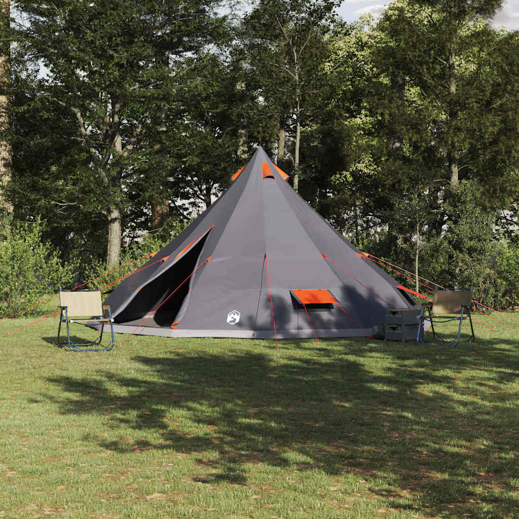 vidaXL Familien-Tipi-Zelt mit Dach Grau und Orange 560 x 560 x 300 cm