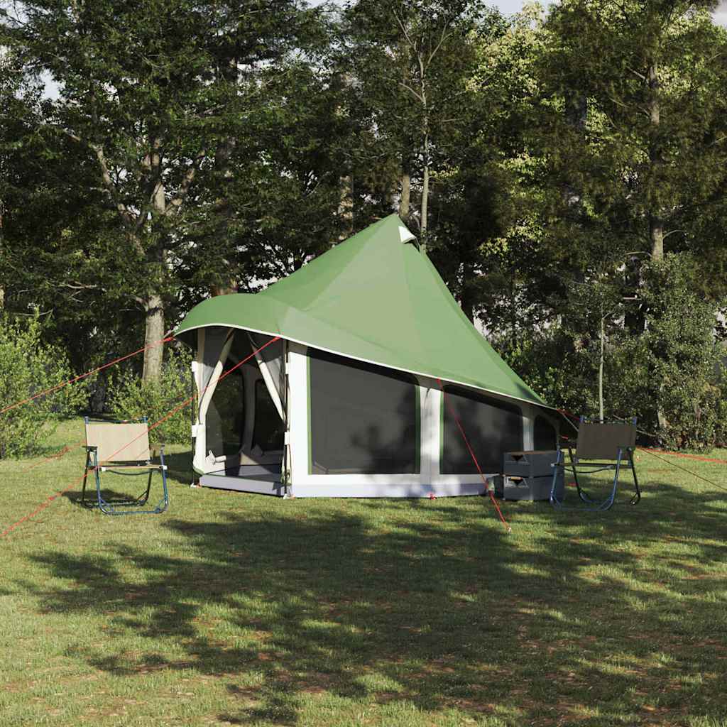 vidaXL Familien-Tipi-Zelt mit Dach Grün 404 x 370 x 270 cm