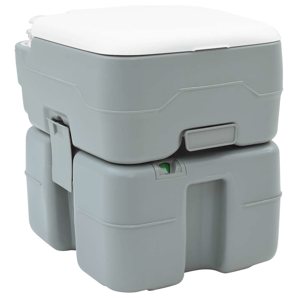 vidaXL Camping-Toilette Grau 41.5 x 36.5 x 42 cm Plastik