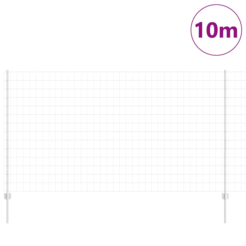 vidaXL Zaun mit Pfosten Silber 1,4 x 10 m Stahl - Image 3