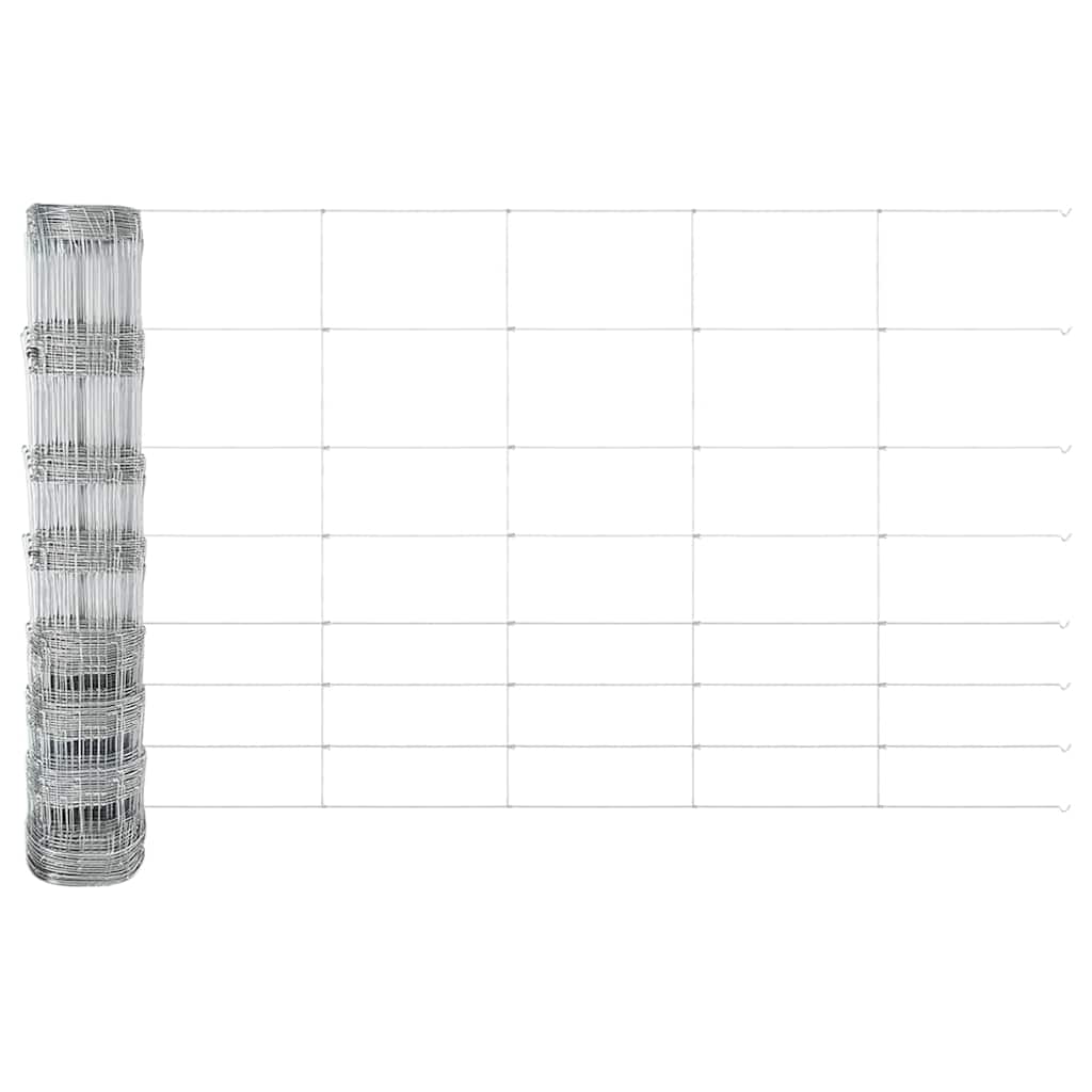 vidaXL Wildzaun Silber 50 x 1 m Verzinkter Stahl - Image 6