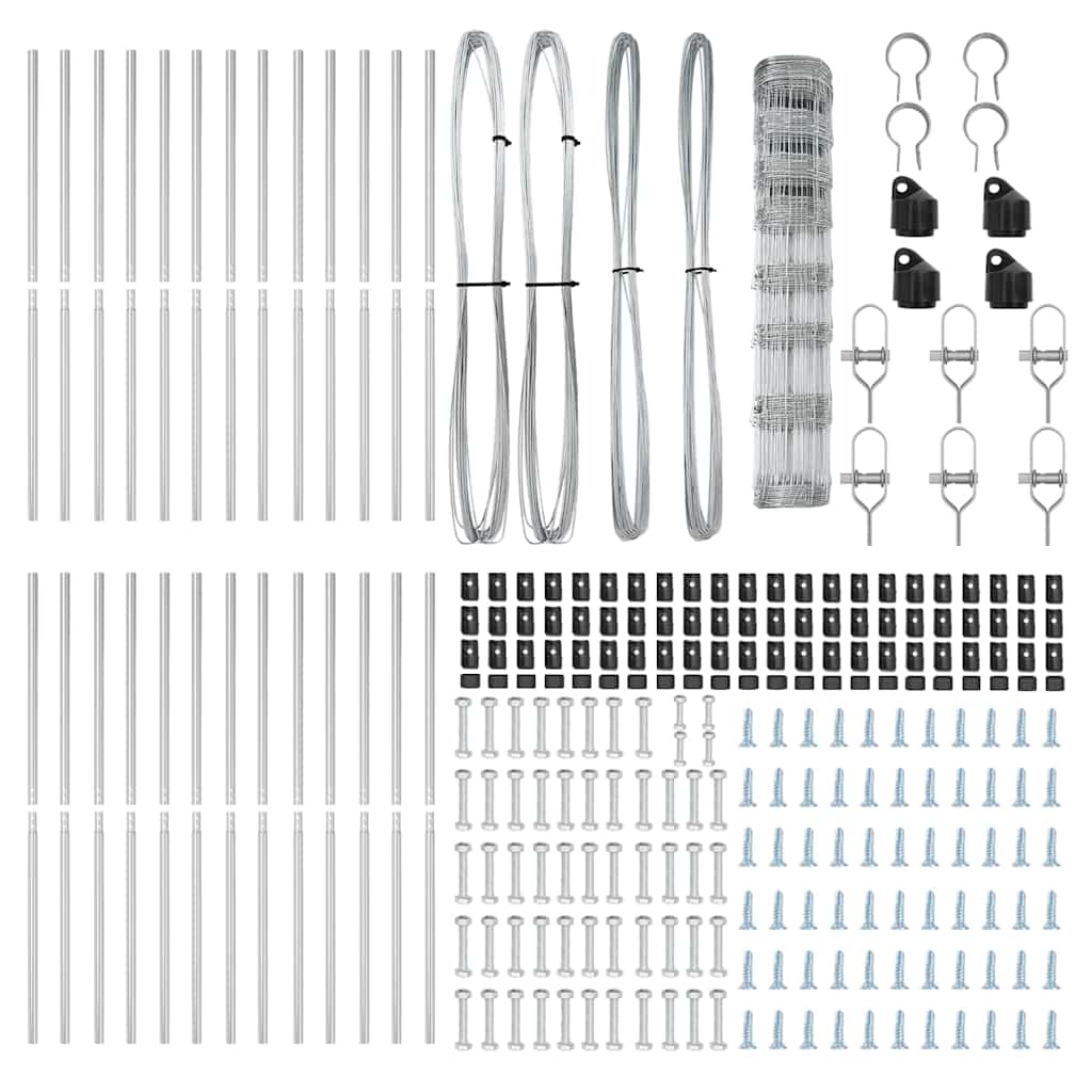 vidaXL Wildzaun Silber 50 x 1 m Verzinkter Stahl - Image 5