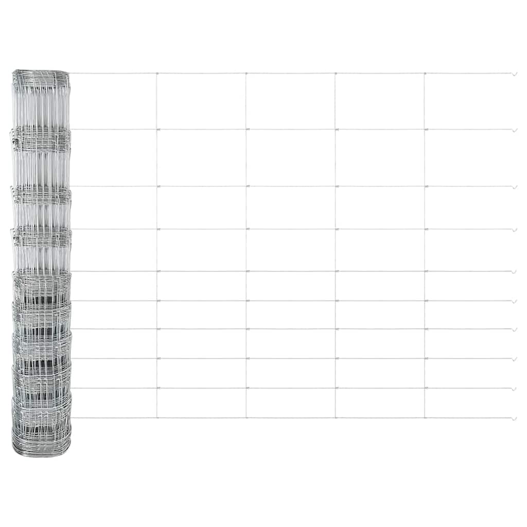vidaXL Wildzaun Silber 50 x 1,2 m Verzinkter Stahl - Image 6