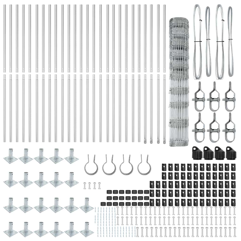 vidaXL Wildzaun Silber 50 x 1,2 m Verzinkter Stahl - Image 5