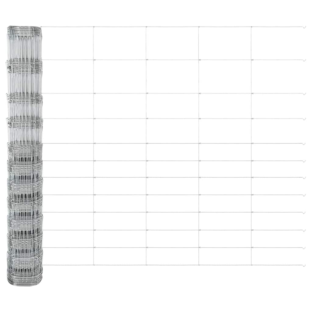 vidaXL Wildzaun Silber 50 x 1,4 m Verzinkter Stahl - Image 6