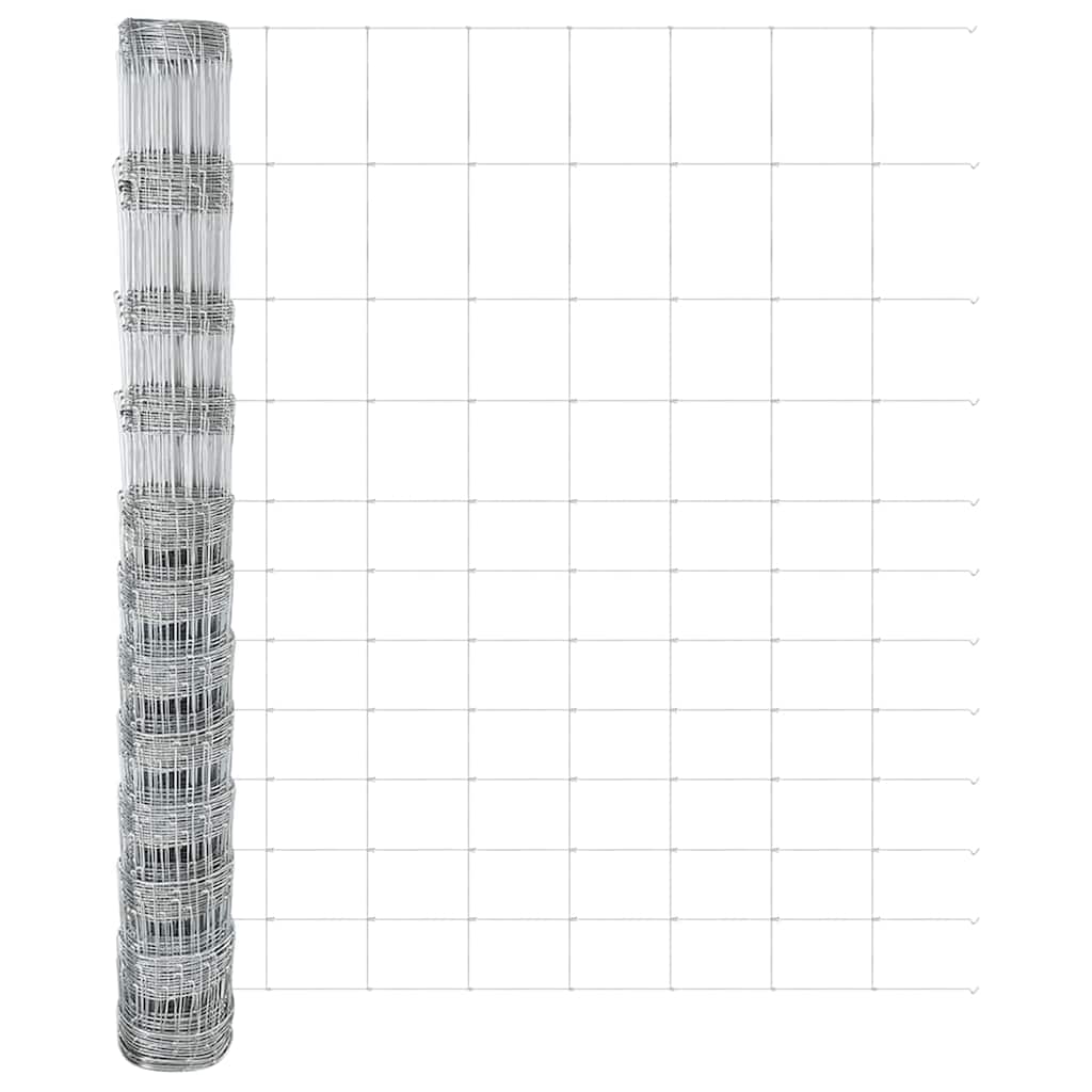 vidaXL Zaun mit Pfosten Silber 1,4 x 25 m Stahl - Image 6