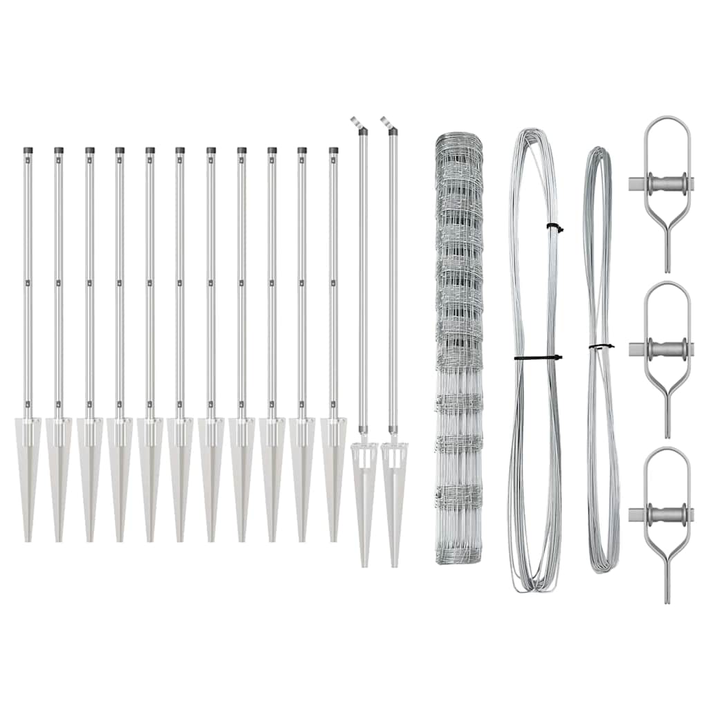 vidaXL Zaunpfostenset Silber Verzinkter Stahl - Image 4