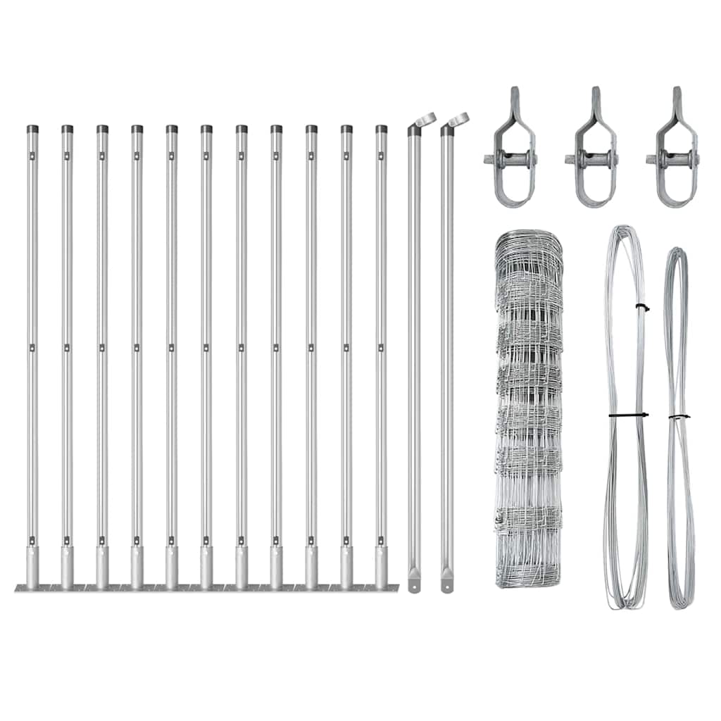 vidaXL Wildzaun Silber 25 x 0,8 m Verzinkter Stahl - Image 4