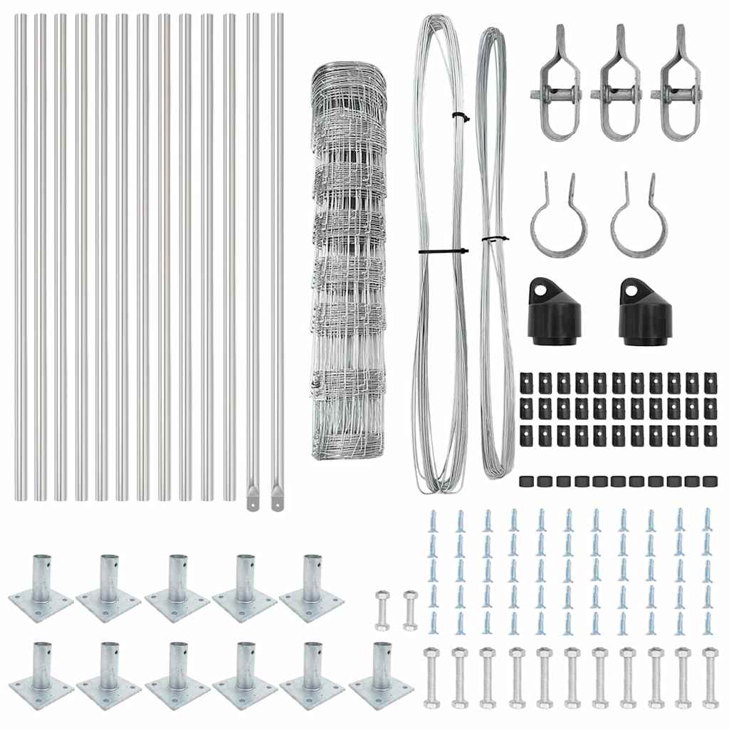 vidaXL Wildzaun Silber 25 x 0,8 m Verzinkter Stahl - Image 5