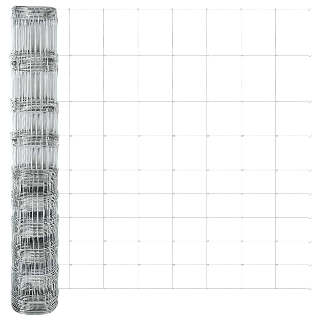 vidaXL Wildzaun Silber 50 x 1,2 m Verzinkter Stahl - Image 6