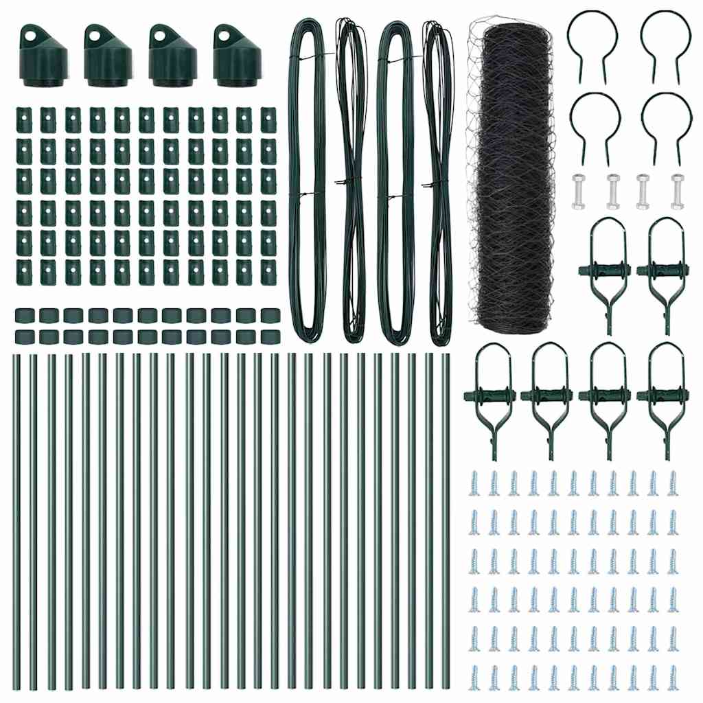 vidaXL Zaun mit Pfosten Grau 0,5 x 50 m PVC-beschichteter Stahl - Image 4