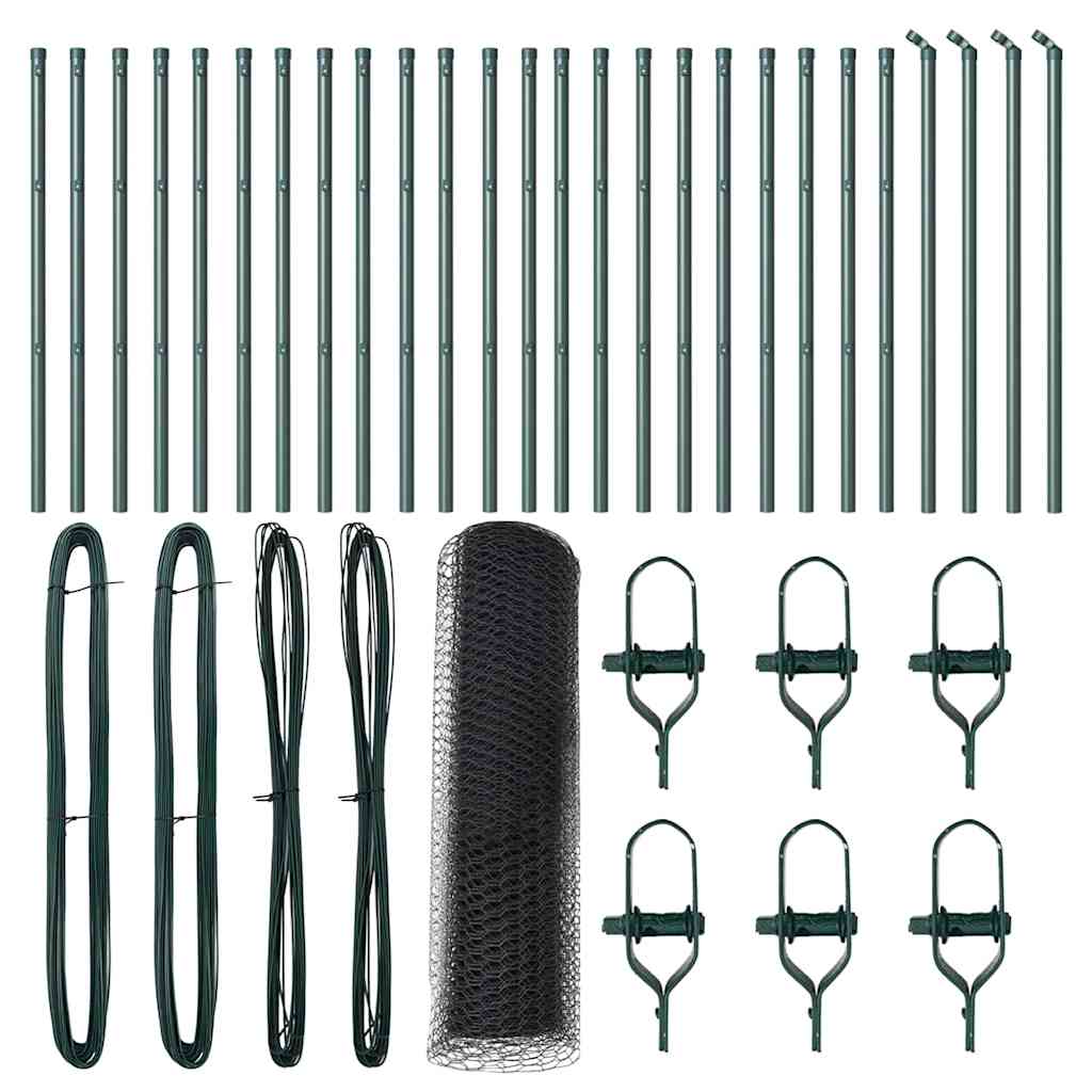 vidaXL Zaun mit Pfosten Grau 0,8 x 50 m PVC-beschichteter Stahl - Image 4