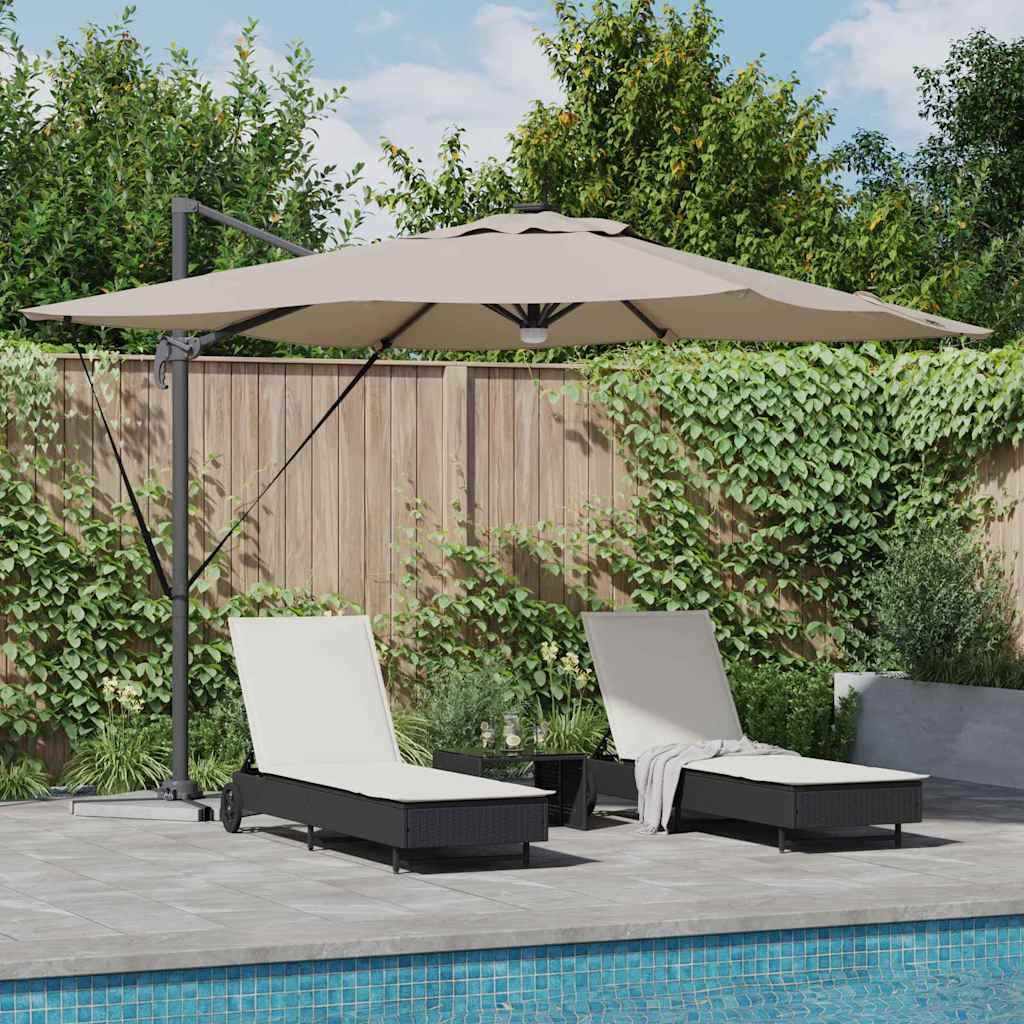 vidaXL Roma Parasol Taupe 286 x 285 x 270 cm Aluminium und Polyester