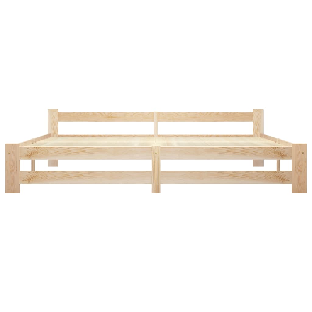 vidaXL Cadre de lit sans matelas bois massif de pin 200x200 cm - Image 3