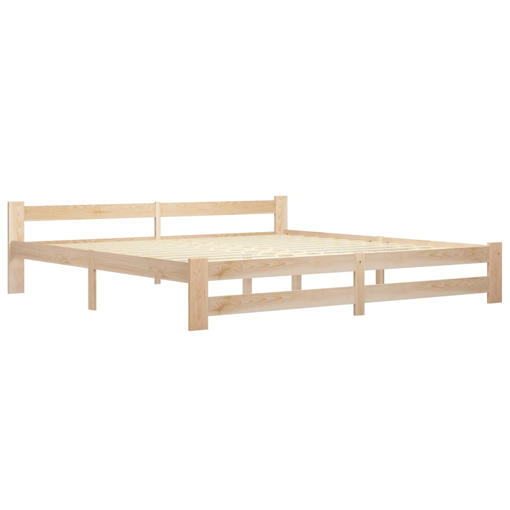 vidaXL Cadre de lit sans matelas bois massif de pin 200x200 cm - Image 2