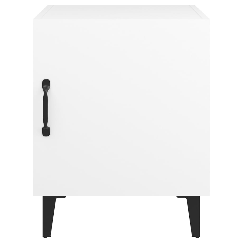 vidaXL Tables de chevet 2 pcs Blanc Bois d'ingénierie - Image 4