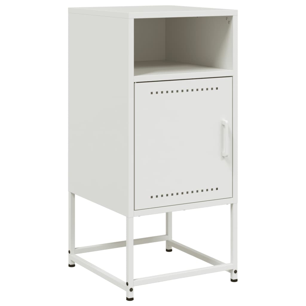 vidaXL Tables de chevet 2 pcs blanc 36x39x78 cm acier - Image 5
