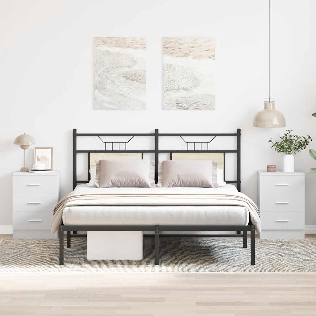 vidaXL Tables de chevet 2 pcs Blanc 38x35x56 cm Bois d'ingénierie