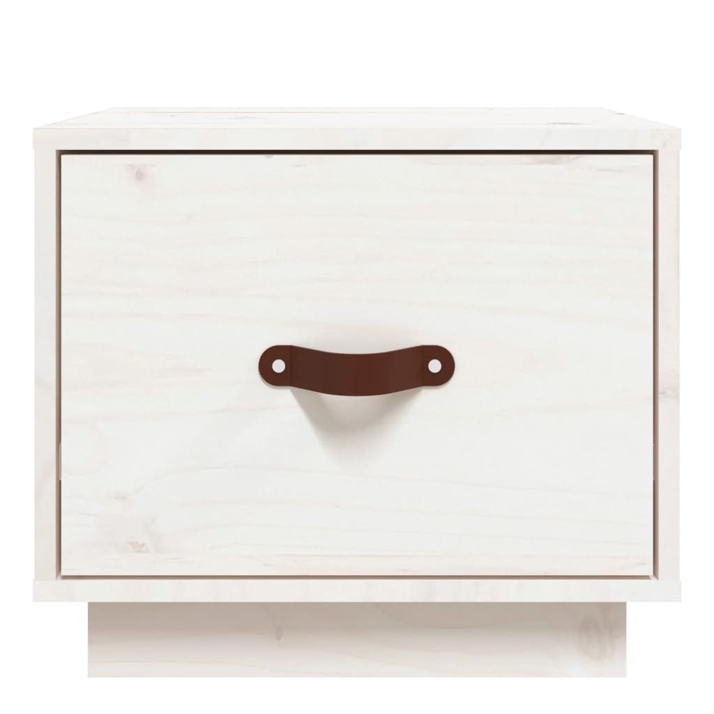 vidaXL Tables de chevet 2 pcs Blanc 40x34x35 cm Bois de pin massif - Image 5