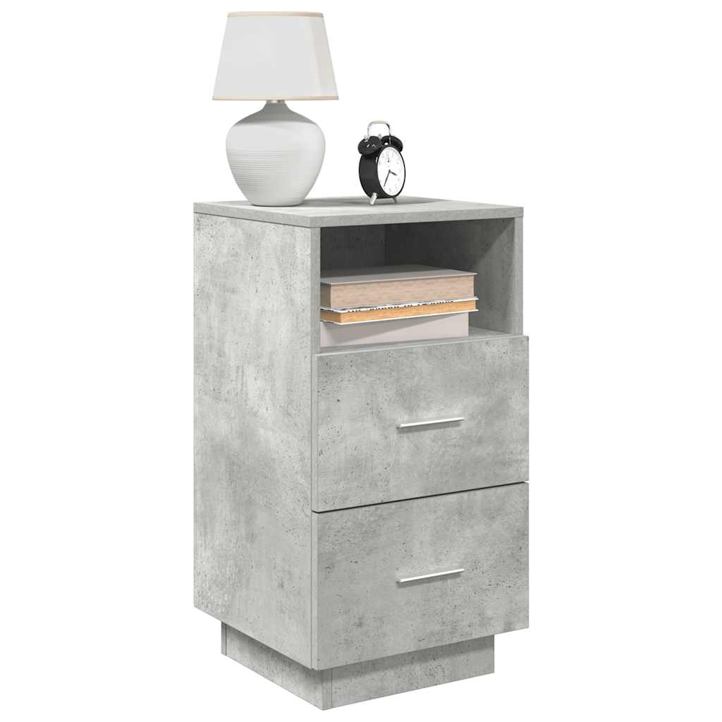 vidaXL Tables de chevet 2 pcs avec 2 tiroirs gris béton 36x36x68 cm
