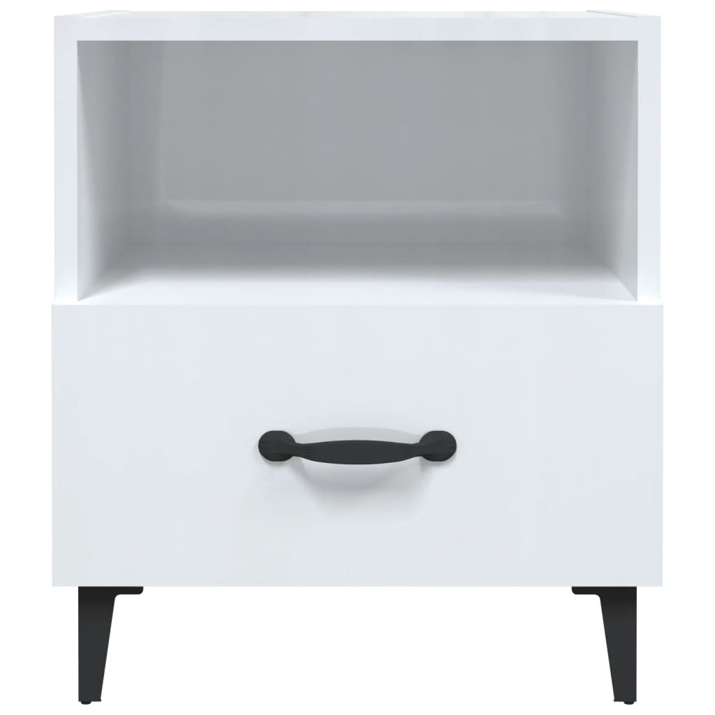 vidaXL Tables de chevet 2 pcs Blanc brillant Bois d'ingénierie - Image 4