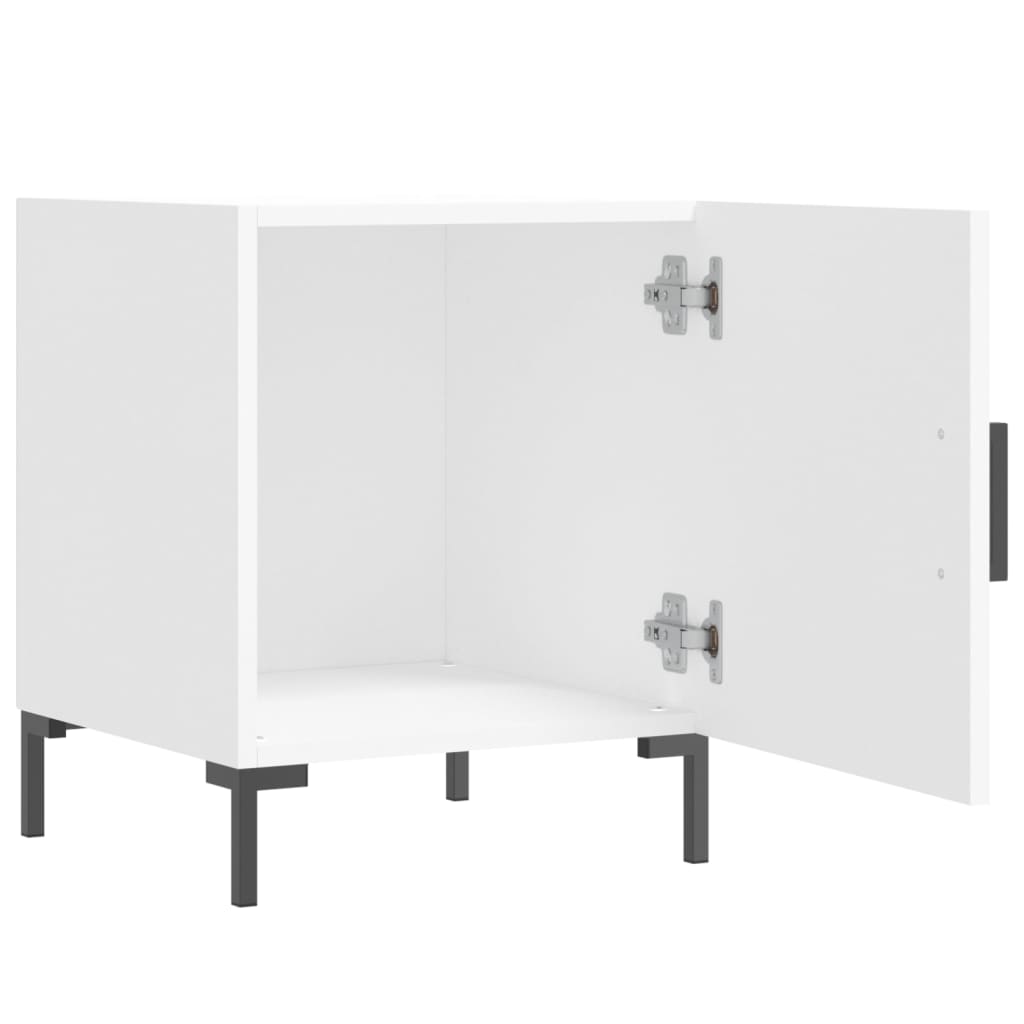 vidaXL Tables de chevet 2 pcs blanc 40x40x50 cm bois d’ingénierie - Image 6