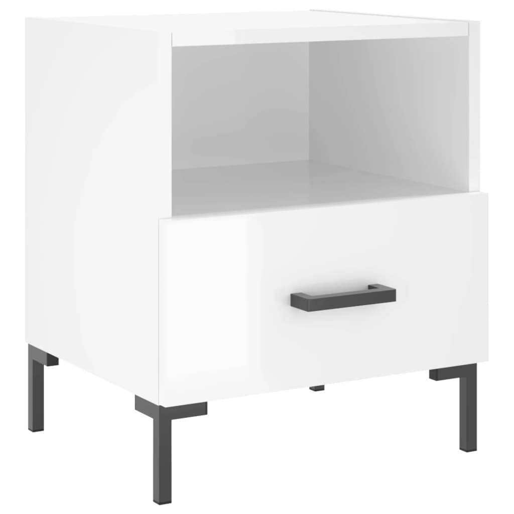 vidaXL Tables de chevet 2 pcs blanc brillant 40x35x47,5 cm - Image 6