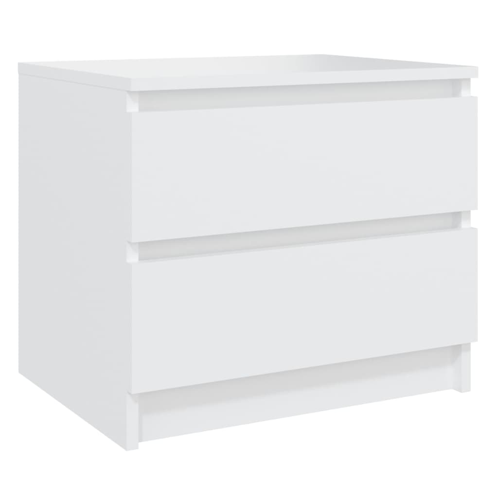 vidaXL Tables de chevet 2 pcs Blanc 50x39x43,5 cm Aggloméré - Image 3
