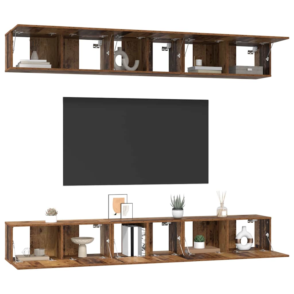 vidaXL Conjunto de mueble de TV 6 pcs Madera envejecida - Image 3