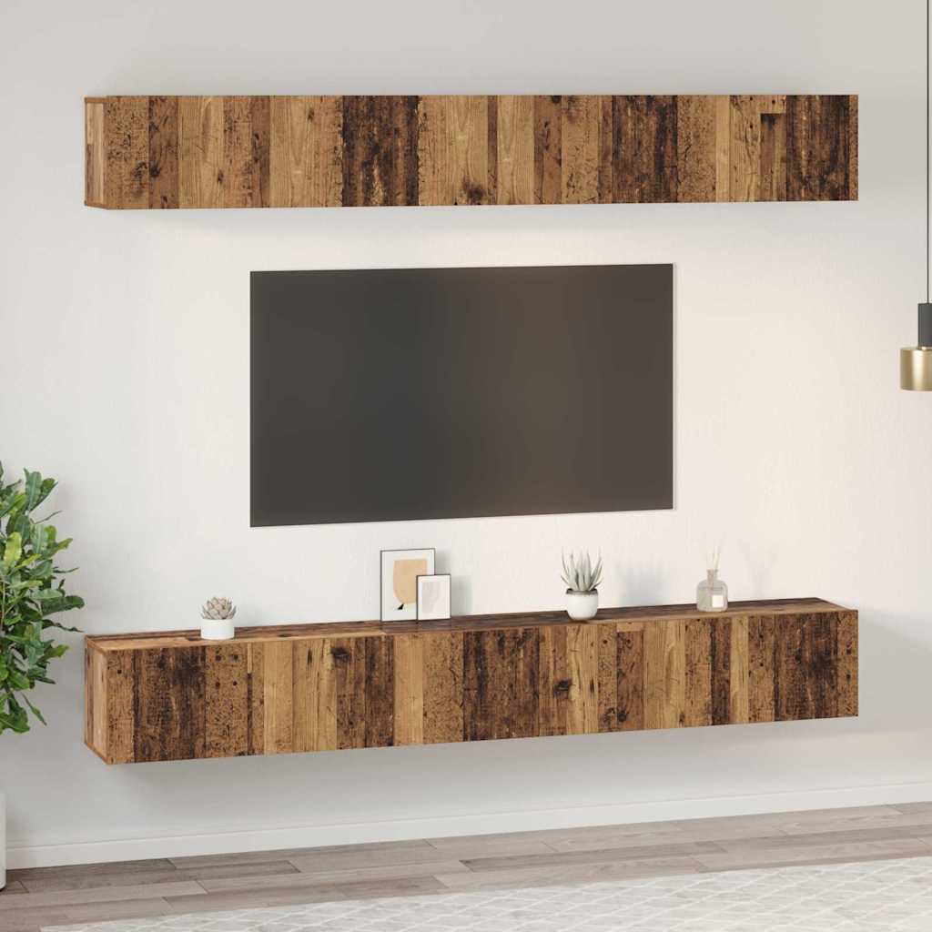 vidaXL Conjunto de mueble de TV 6 pcs Madera envejecida - Image 4